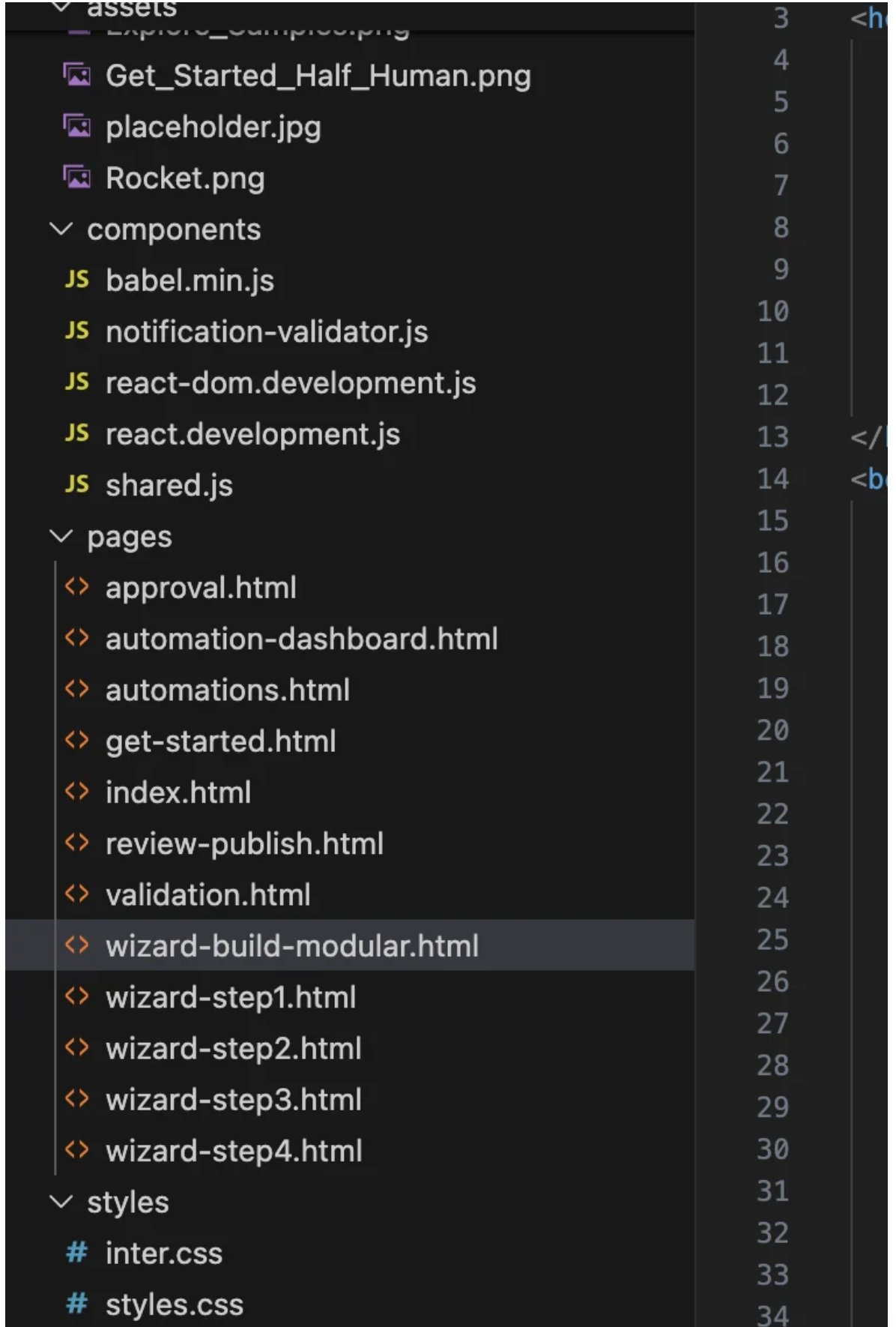 VS Code project file tree
