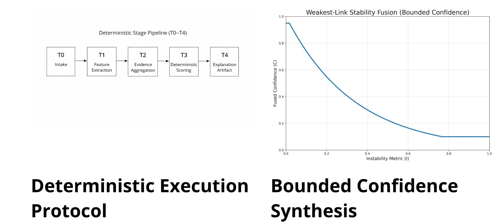 Deterministic pipeline and bounded confidence fusion curve
