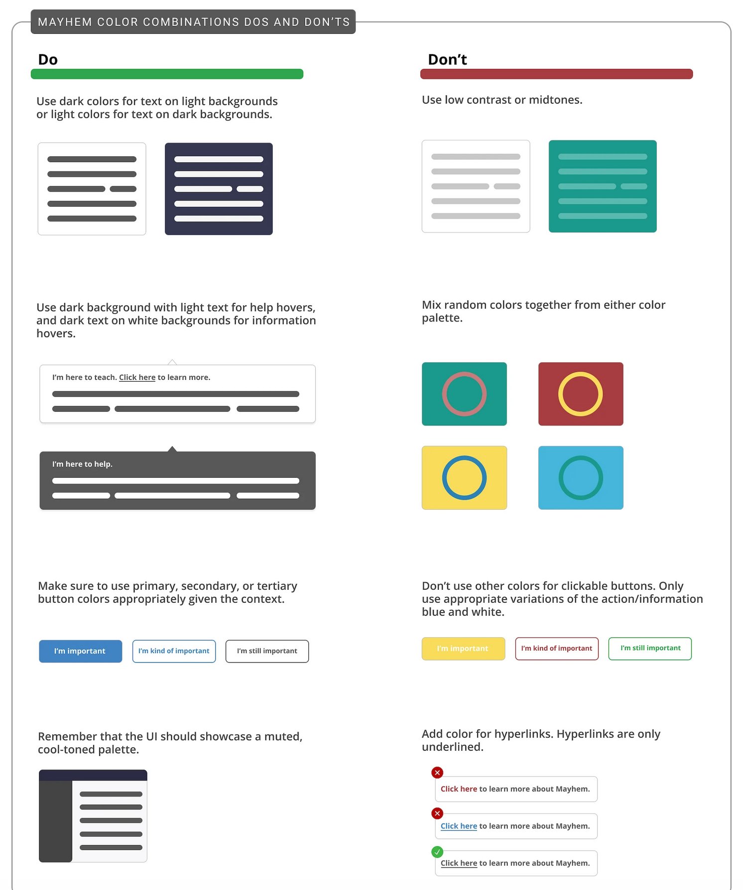 Color combination dos and don'ts